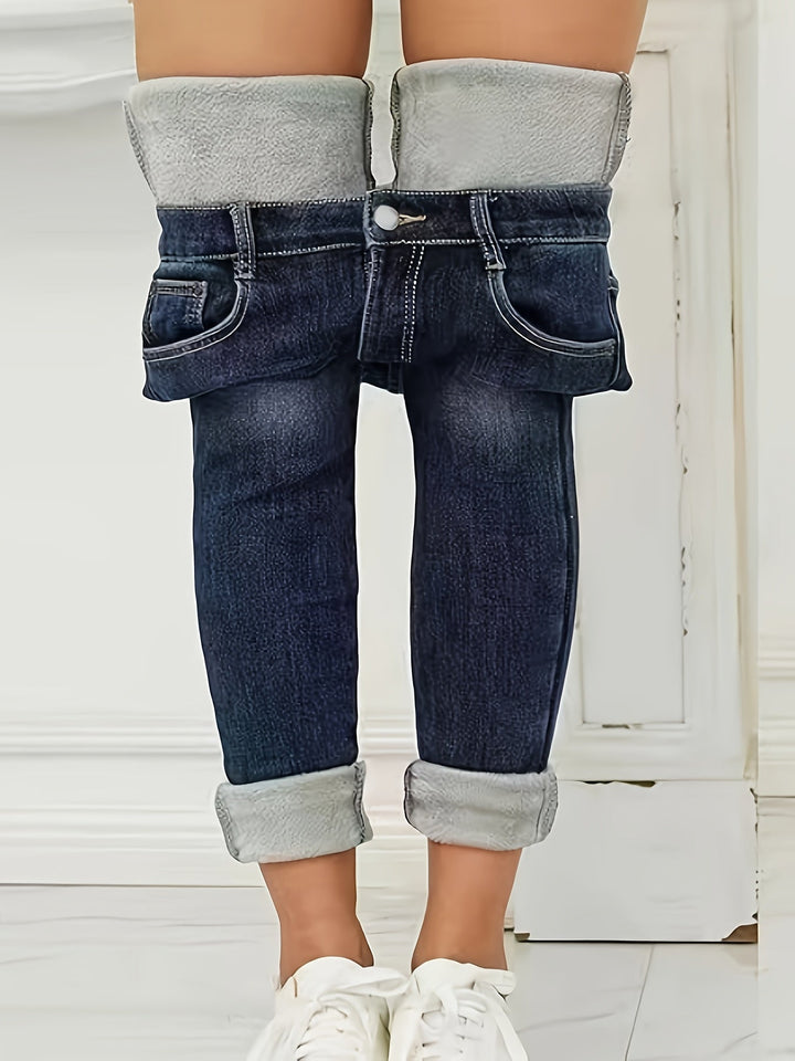 Warme Skinny Jeans mit Futter - Selvia