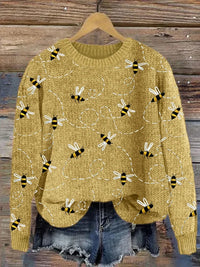 Charmanter Strickpullover mit Bienenstickerei - Marlise