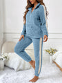 Weiches Plüsch Lounge Pyjama Set mit Farbeakzenten - Lyra