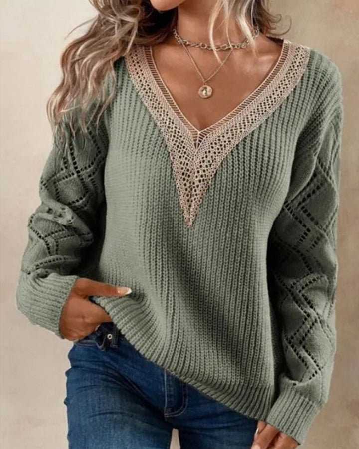 Stilvoller V-Ausschnitt-Pullover – Selena