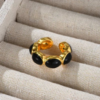 Vergoldeter Onyx-Ring – Celina