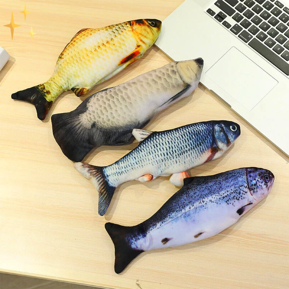 Set aus 4 Beweglichen Fischen Spielzeugen für Katzen - FitFish