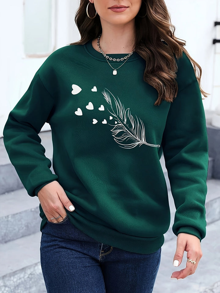 Lässiges Sweatshirt mit Federprint - Marisa