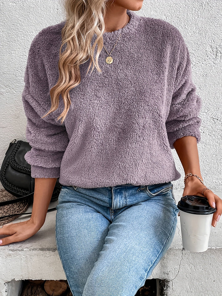 Bequemer Teddy Pullover Sweatshirt - Livia