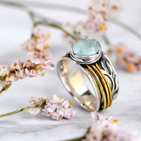 Aquamarin Spinner Ring - Selene