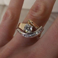 Vintage Unregelmäßiger Gold- & Silber-Zirkonia-Ring – Elise