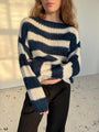 Gestrickter und Gestreifter Oversized Damenpullover - Harper