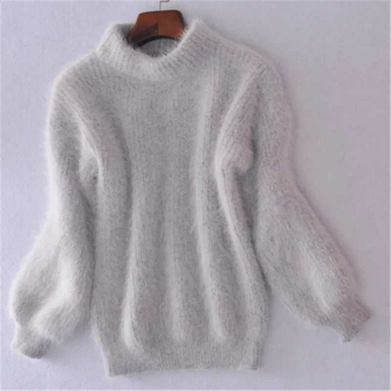 Lässiger Angora Strick Damenpullover - Livia