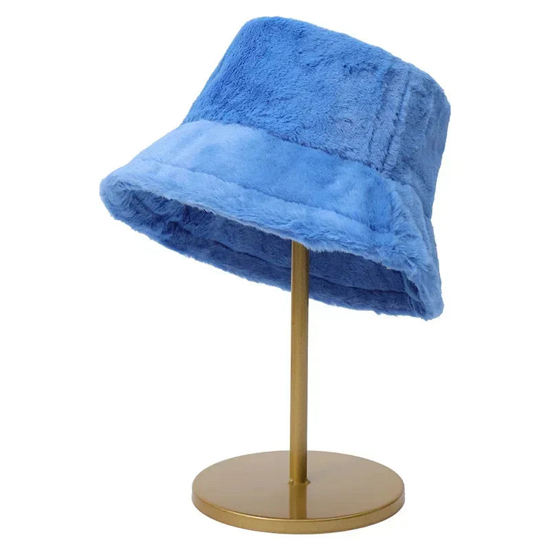 Warme Herfst Bucket Hat van Konijnenbont voor Dames - Lorna