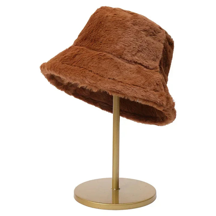 Warme Herfst Bucket Hat van Konijnenbont voor Dames - Lorna