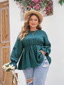 Plus Size Frühlings-Peplum-Bluse mit Volantverzierung