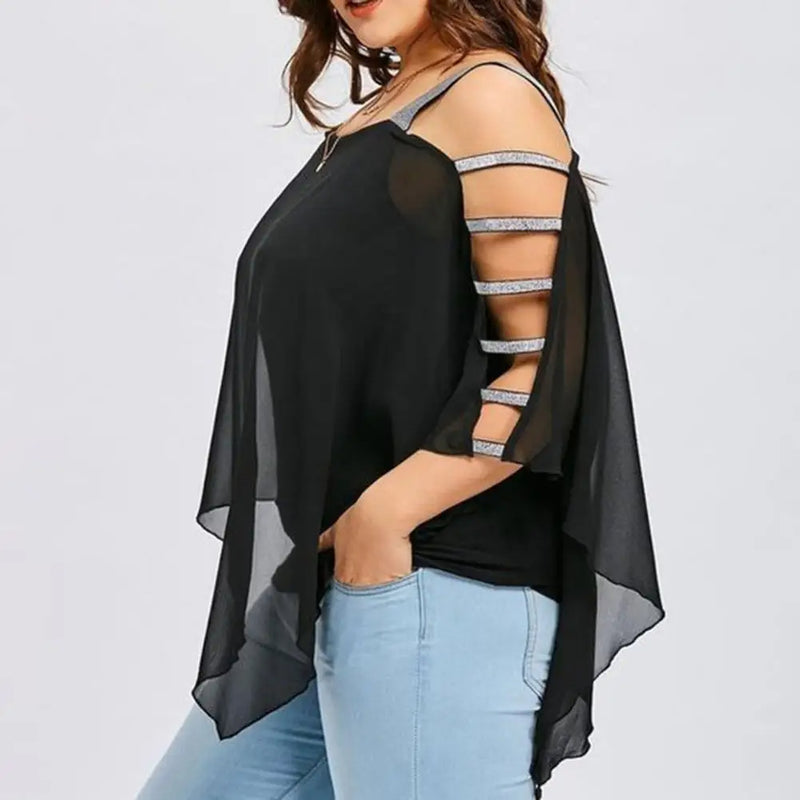 Plus Size Bootausschnitt Batwing Casual Tee