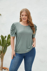 Plus Size Bluse mit Mutton-Ärmeln