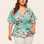 Plus Size Elegante Chiffon Bluse