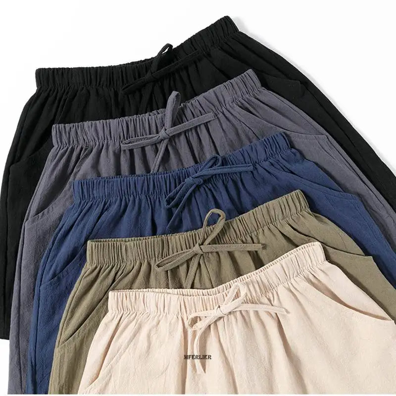 Hohe Taille Shorts aus Leinen in Übergröße