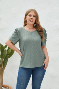 Plus Size Bluse mit Mutton-Ärmeln