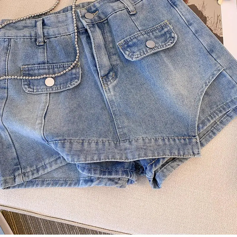 Jeansshorts mit Hoher Taille in Übergröße