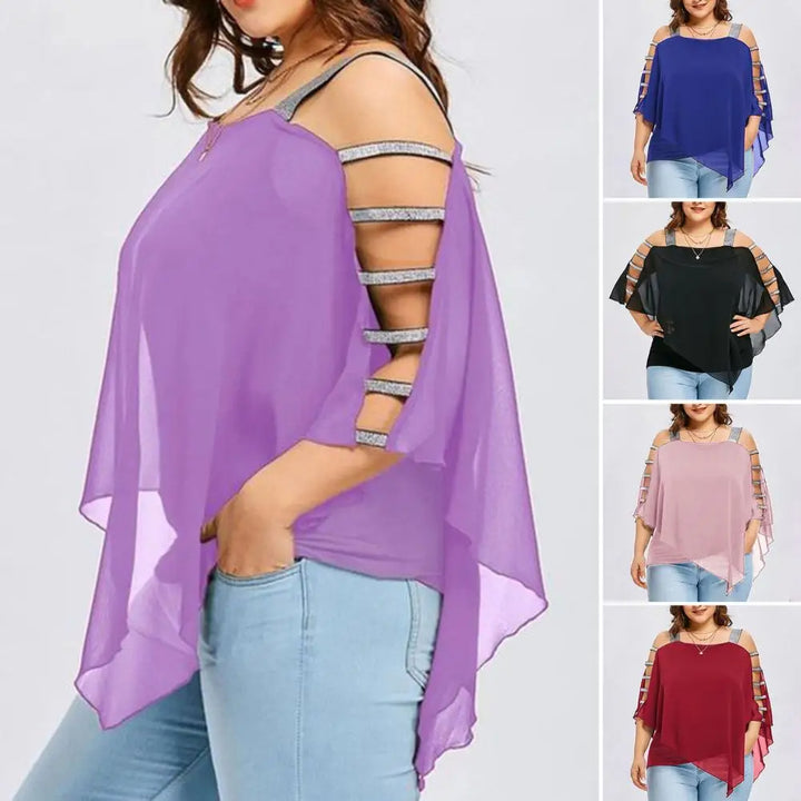 Plus Size Bootausschnitt Batwing Casual Tee