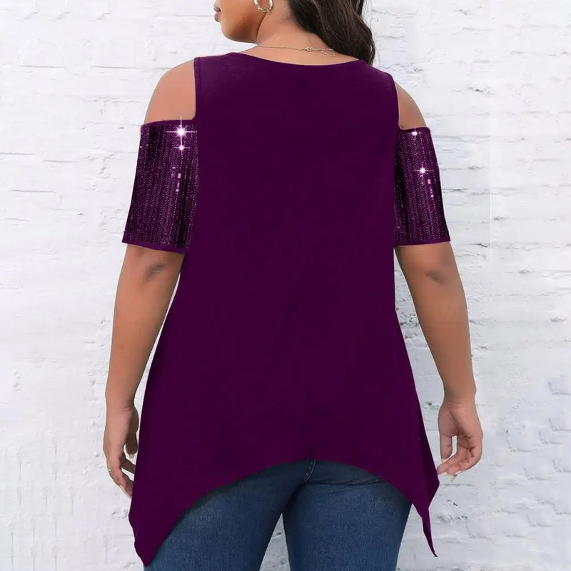 Plus Size Sommer Streetwear Schulterfreies Oberteil