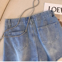 Jeansshorts mit Hoher Taille in Übergröße