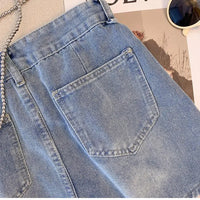 Jeansshorts mit Hoher Taille in Übergröße