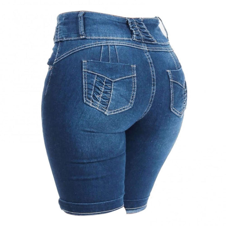 Plus Size Curve-Hugger Denim-Shorts