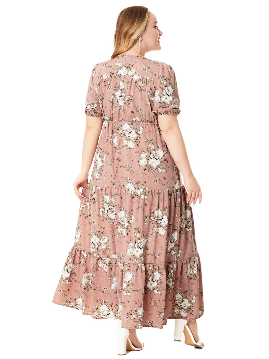 Plus-Size Boho Sommerkleid mit Floralem Muster