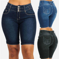 Plus Size Curve-Hugger Denim-Shorts