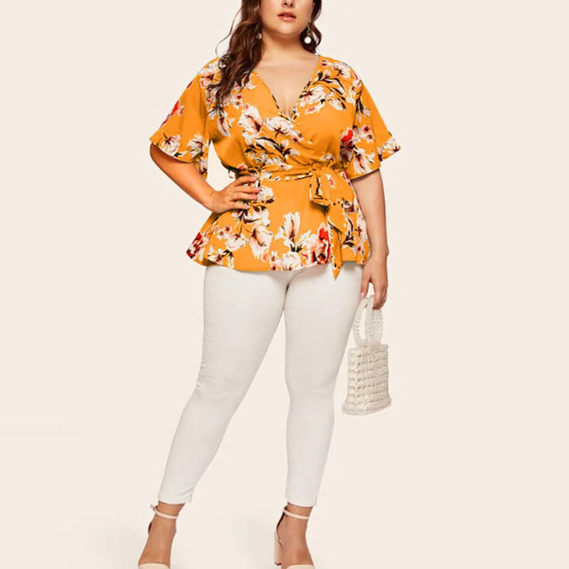 Plus Size Elegante Chiffon Bluse