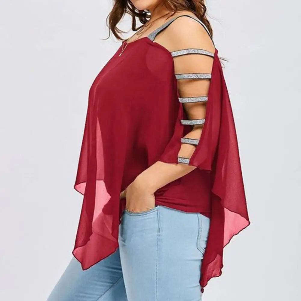 Plus Size Bootausschnitt Batwing Casual Tee