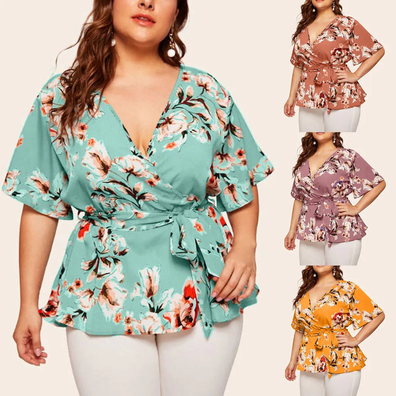 Plus Size Elegante Chiffon Bluse