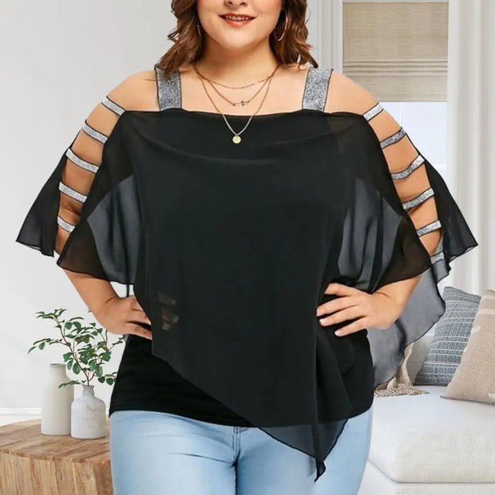 Plus Size Bootausschnitt Batwing Casual Tee