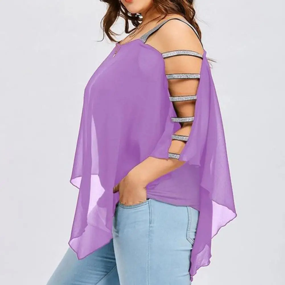 Plus Size Bootausschnitt Batwing Casual Tee