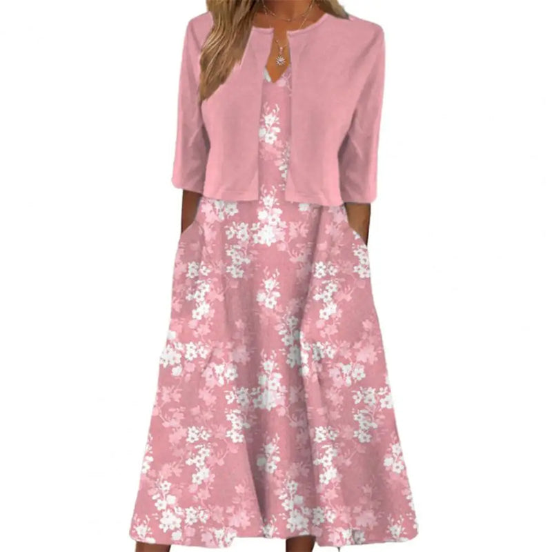 Gertrud | Midikleid mit Seitentaschen und Blumenprint - Stylisch und bequem