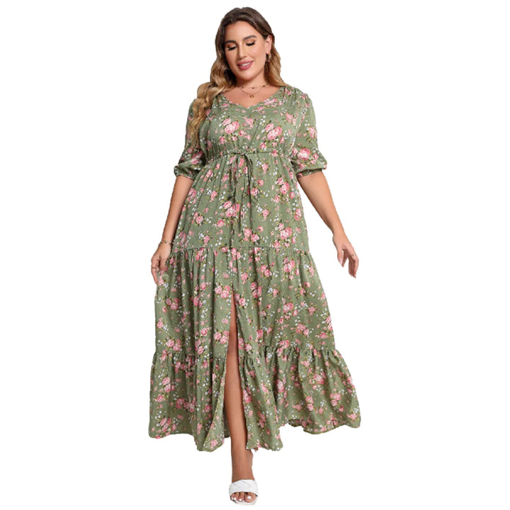 Plus-Size Boho Sommerkleid mit Floralem Muster