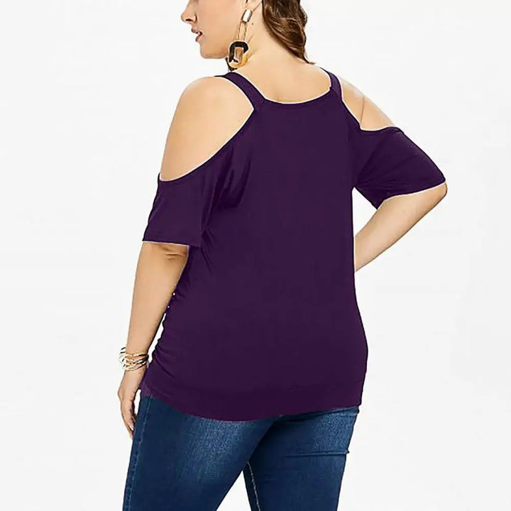 Plus Size Spitzenoberteil mit kurzen Ärmeln