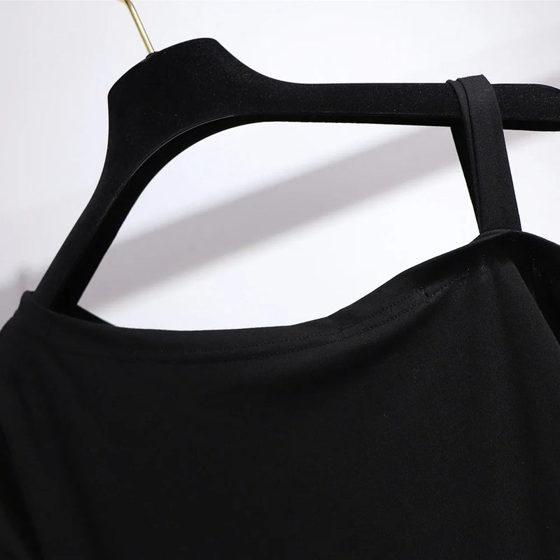 Luftiges One-Shoulder-T-Shirt in Übergröße