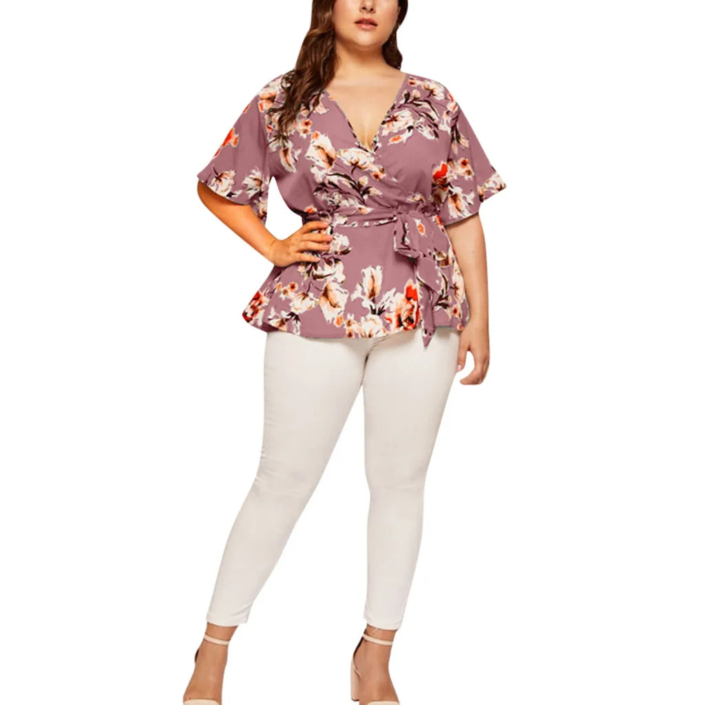 Plus Size Elegante Chiffon Bluse