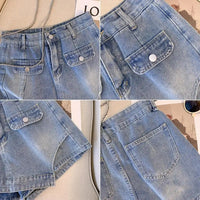 Jeansshorts mit Hoher Taille in Übergröße