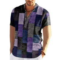 Retro-Frühlings- oder Sommer-3D-Patchwork-Shirt in Übergröße