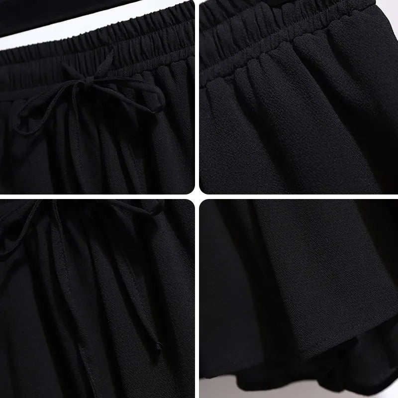 Fließende Chiffon Sommer-Shorts in Plus-Size