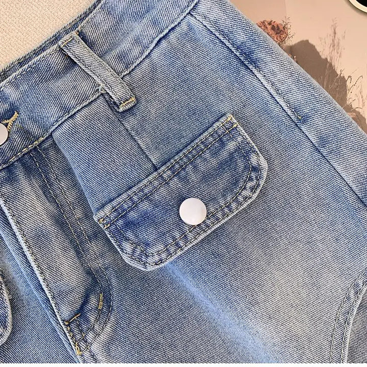 Jeansshorts mit Hoher Taille in Übergröße