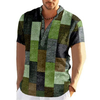 Retro-Frühlings- oder Sommer-3D-Patchwork-Shirt in Übergröße