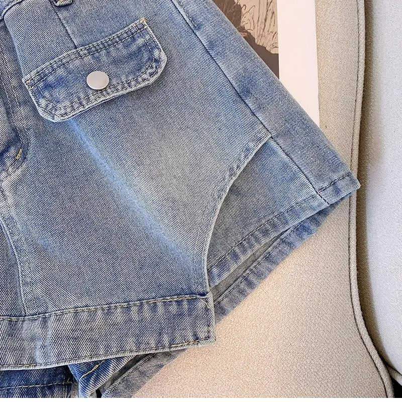 Jeansshorts mit Hoher Taille in Übergröße