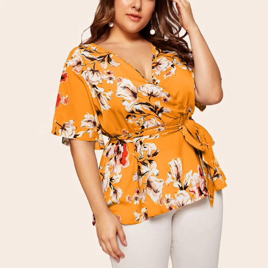 Plus Size Elegante Chiffon Bluse