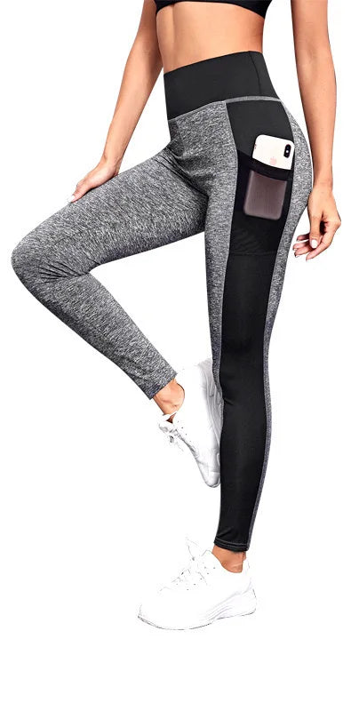 Yoga-Leggings mit hoher Taille und Tasche in Plus Size