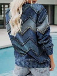 Moderner Geometrischer Pullover mit Rundhalsausschnitt – Adelisse