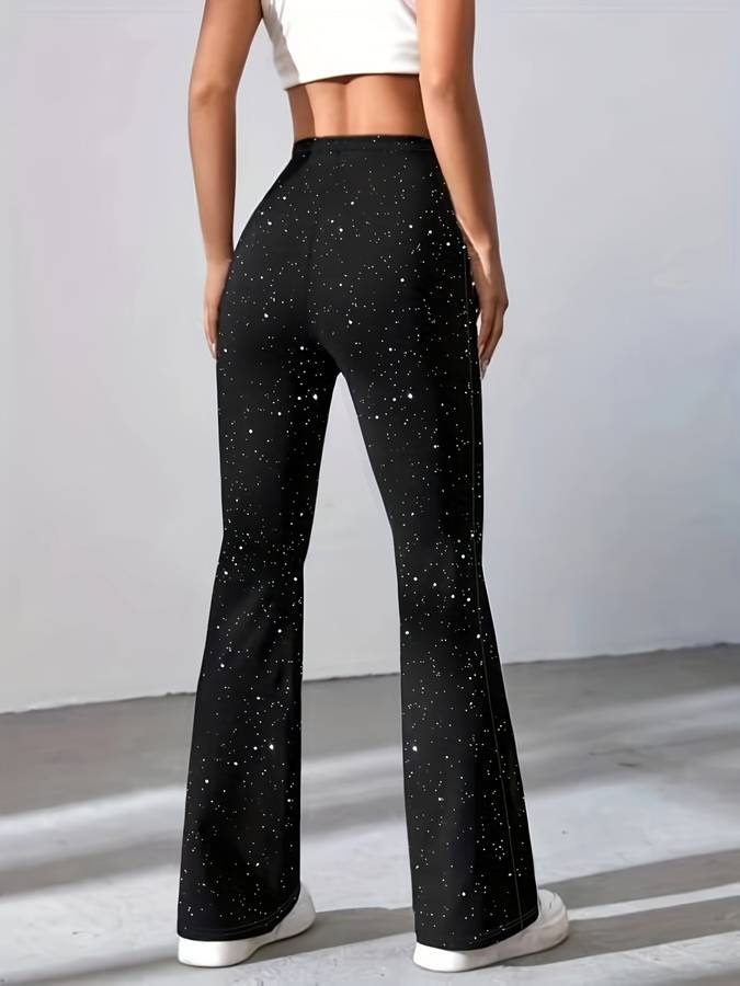 Glitzer Flared Damenhose - Sophie