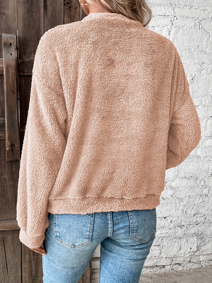 Bequemer Teddy Pullover Sweatshirt - Livia