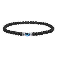 Herren-Armband aus 4 mm Naturstein mit Böse-Augen-Perle – Thor